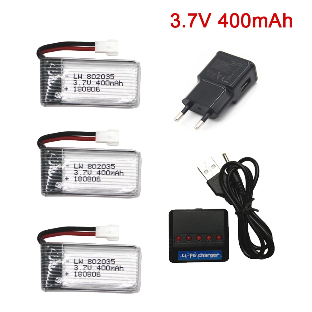 3,7 V 400mah батарея и (5 в 1) зарядное устройство для SYMA X15 X5A-1 X15C X15W H31 X4 H107 KY101 E33C E33 U816A V252 H6C RC ЗАПАСНЫЕ ЧАСТИ