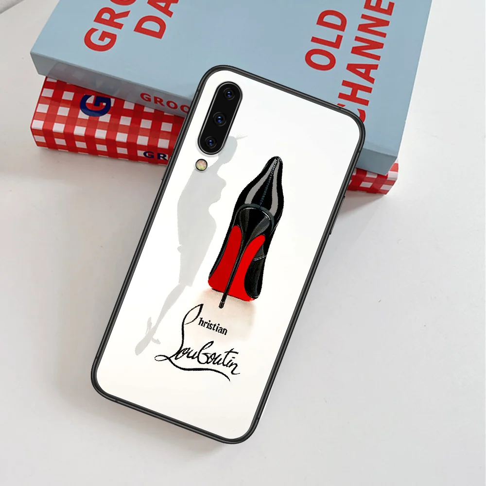 

Christian Luxury Brand Louboutin Phone Case For Samsung Galaxy A 3 5 7 8 10 20 20E 21S 30 30S 40 50 51 70 71 black Hoesjes 3D