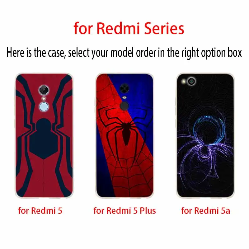 Силиконовый чехол для Xiaomi Redmi 10 9 8 7 6 5 4 A 9at Prime 4x Y3 Cover The spider | Мобильные телефоны и