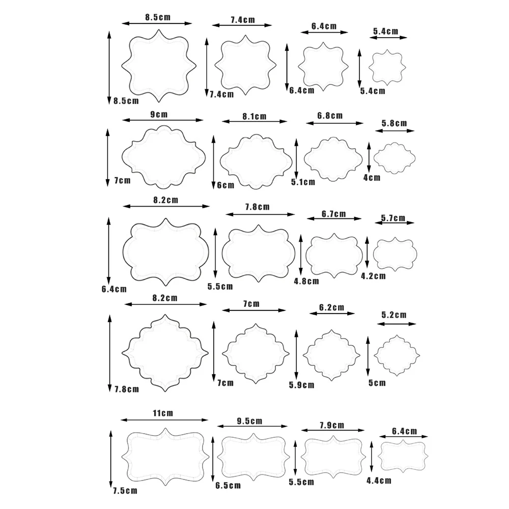 polymer clay cutter Stainless Steel Cake Fondant Mould European style mirror frame blessing border Shape Mold cookie Tools | Дом и сад