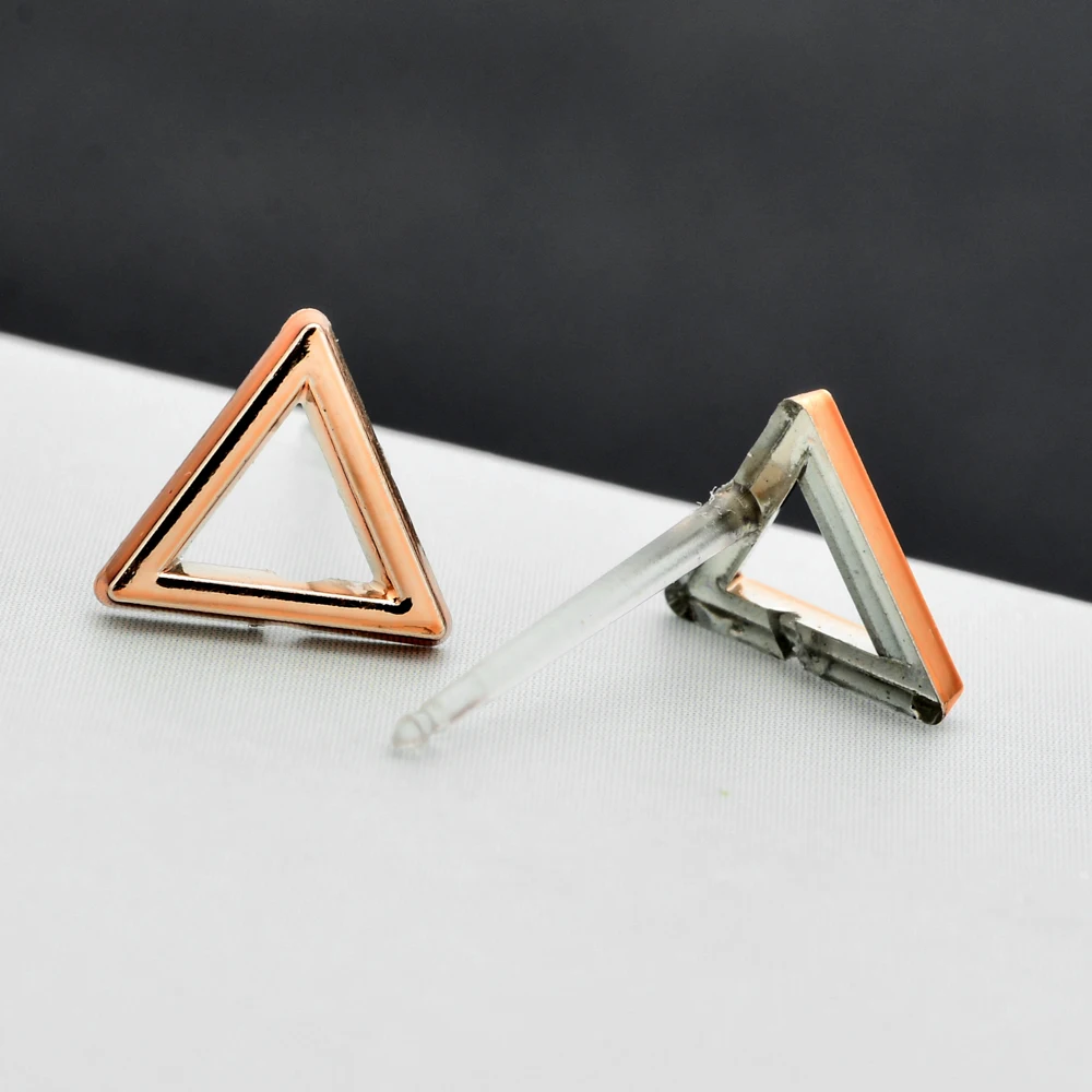 100 пар/лот женские акриловые сережки гвоздики золотого и серебряного цвета набор