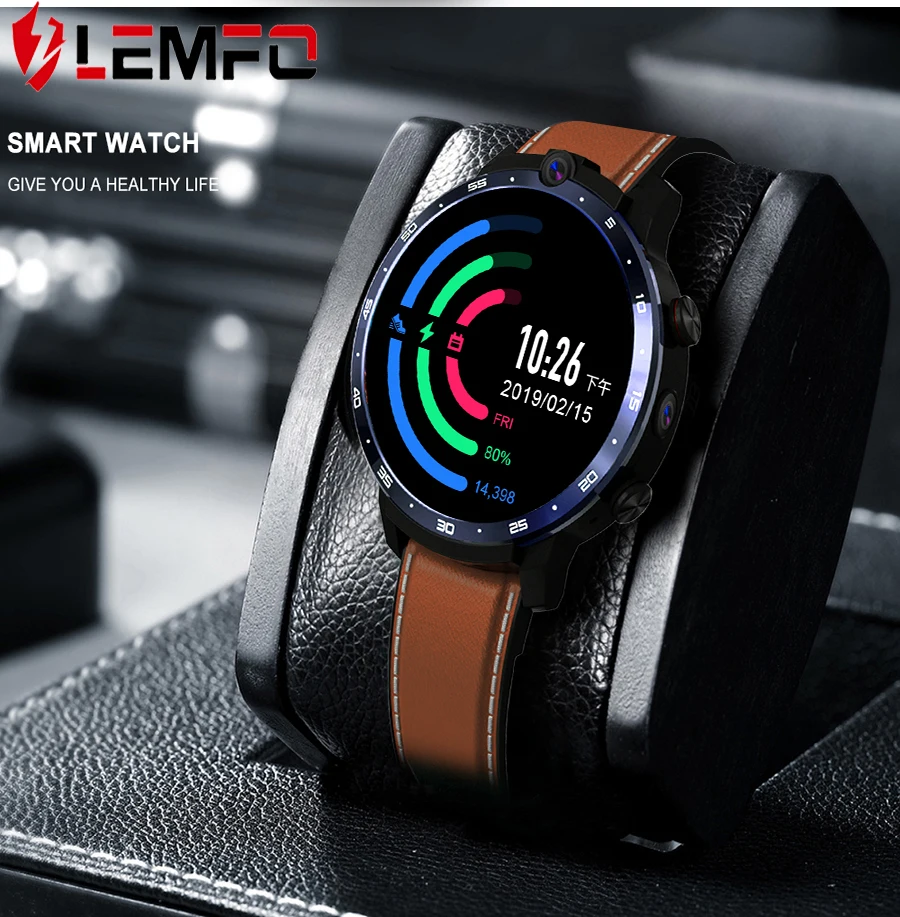 LEMFO LEM12 4G Смарт-часы Android Dual Camera Newest Face ID 1.6 дюйма 400*400 HD Мужчины GPS Wifi 3GB 32GB 1800mah on.