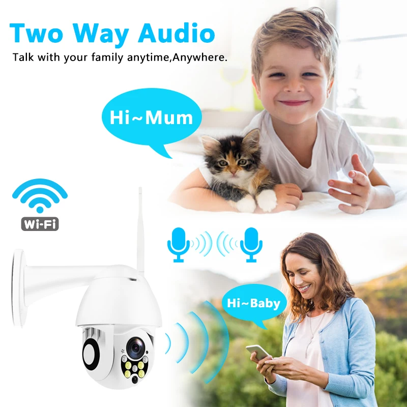 IP камера купольная беспроводная 1080P Wi Fi 4 кратный зум|Камеры видеонаблюдения| |