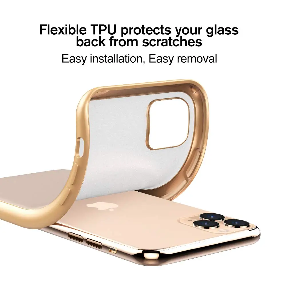 Матовый чехол бампер с золотым покрытием для iPhone 11 Pro Max X XS XR 8 Plus 7 6 6S SE 2 2020 SE2