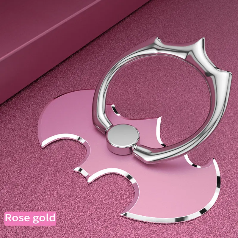 Rose Gold Роскошная алюминиевая металлическая универсальная подставка для смартфона с кольцом на палец и Бэтменом для мобильного телефона для iPhone 6, Xiaomi Mi8, держатель - Цвет: Rose Gold