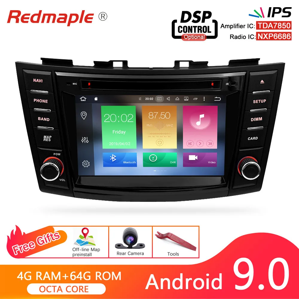 Android 9,0 автомобильный проигрыватель с радио и GPS для Suzuki Swift 2012 2013 для автомобиля, dvd НАВИГАЦИЯ Мультимедиа Bluetooth Видео Стерео