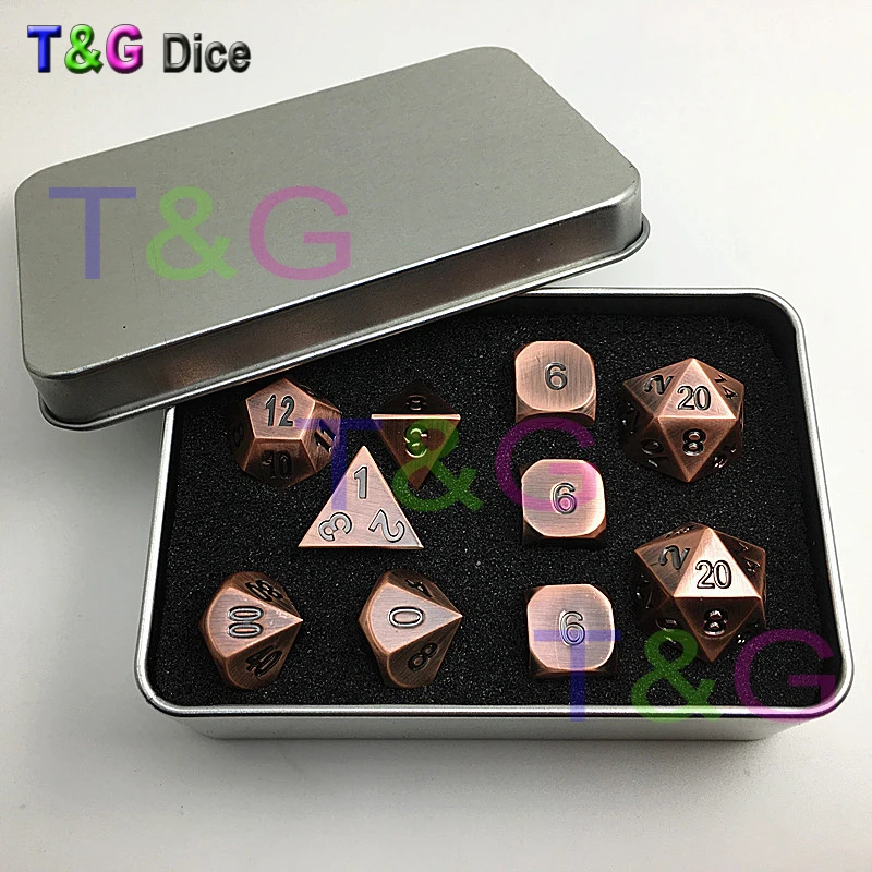 Металлический эльфийский набор игральных костей из 10 для ролевых игр TRPG игры DND |