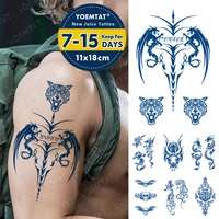 juice lasting waterproof temporary tattoo sticker axe dragon tiger tribal totem flash tattoos male skull ink body art fake tatto