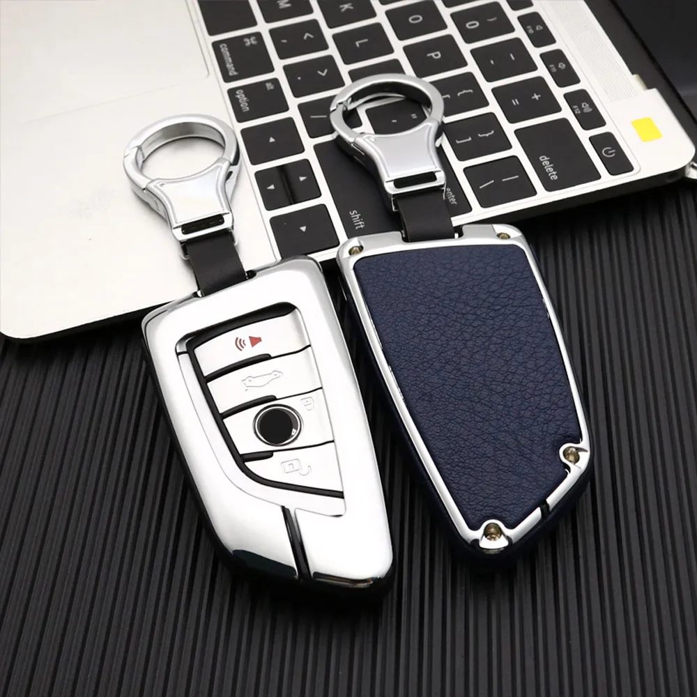 

Hight quality Zinc Alloy Leather Car Remote Key Case Cover Holder For BMW X1 X2 X3 X4 X5 X6 X7 5/6/7series