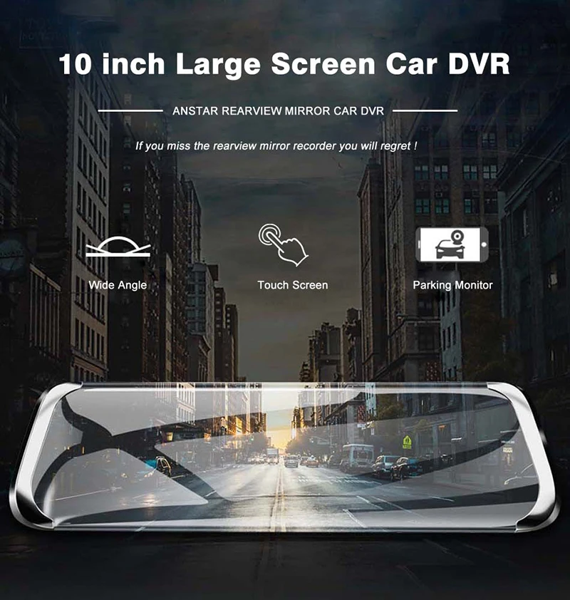 10 &quotHD 1080P Двойной объектив Видеорегистраторы для автомобилей Android 4G зеркало