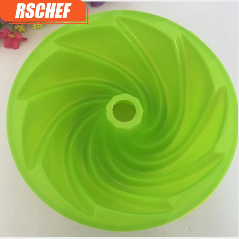 Круглая маленькая силиконовая полая спиральная шифоновая форма для торта
