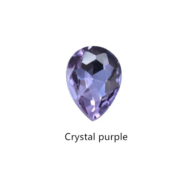 Crystal purple 10 шт./упак. стеклянные кристаллы, стразы 3D капли воды камни для дизайна ногтей украшение стразами полировки обувь очаровательного дизайна аксессуары ювелирные изделия - Цвет: Crystal purple