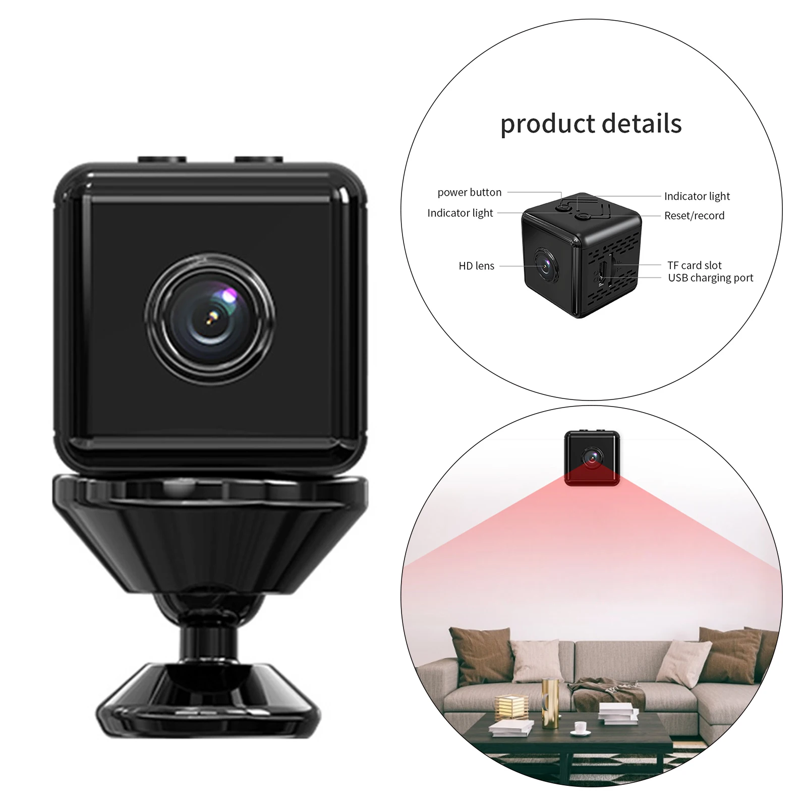 

Wi-Fi камера X6D с углом обзора 150 ° и функцией обнаружения движения