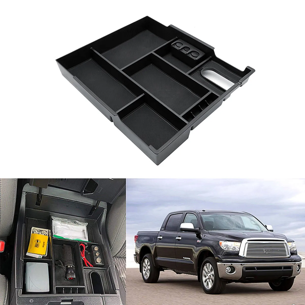 

Central Armrest Storage Box For Toyota Tundra 2014-2019 Center Console Bin Glove Tray Holder Case Car Stowing Tidying