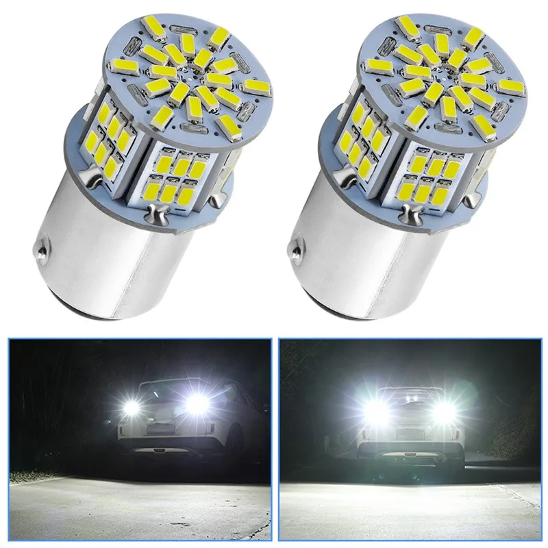 

Automobile LED light 1156 1157 Brake Light 54SMD Turn Signal Car Light Super Bright 6000K, 9-14V, Pack of 2