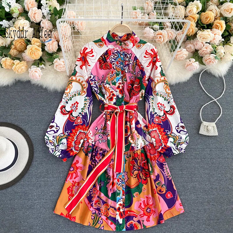 

Bohemian Vintage Women's Dress 2021 Long Sleeve Dress Spring Summer Dress Elegant Summer Clothes For Women Femme Robe