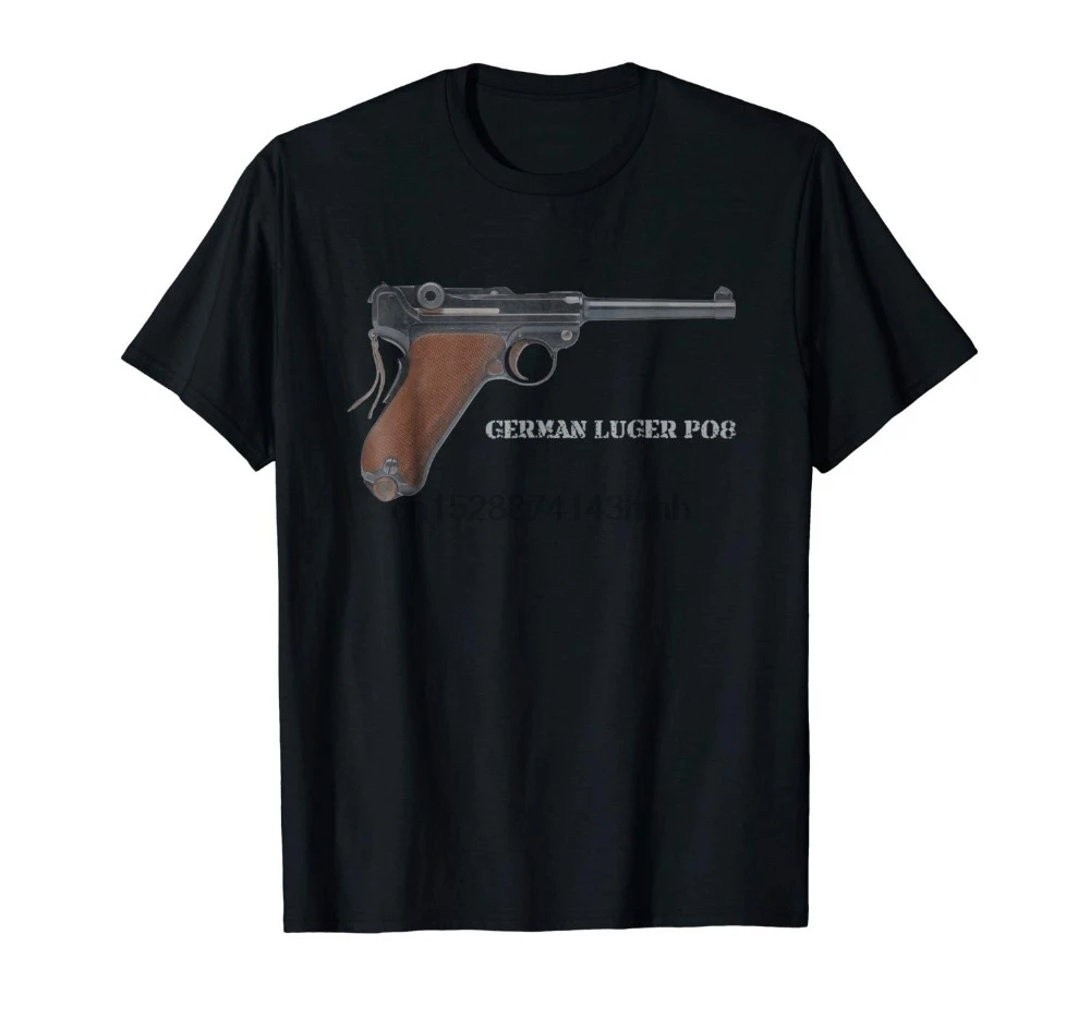 Luger PO8 немецкая армия мировая война два пистолета футболка 2018 модные брендовые