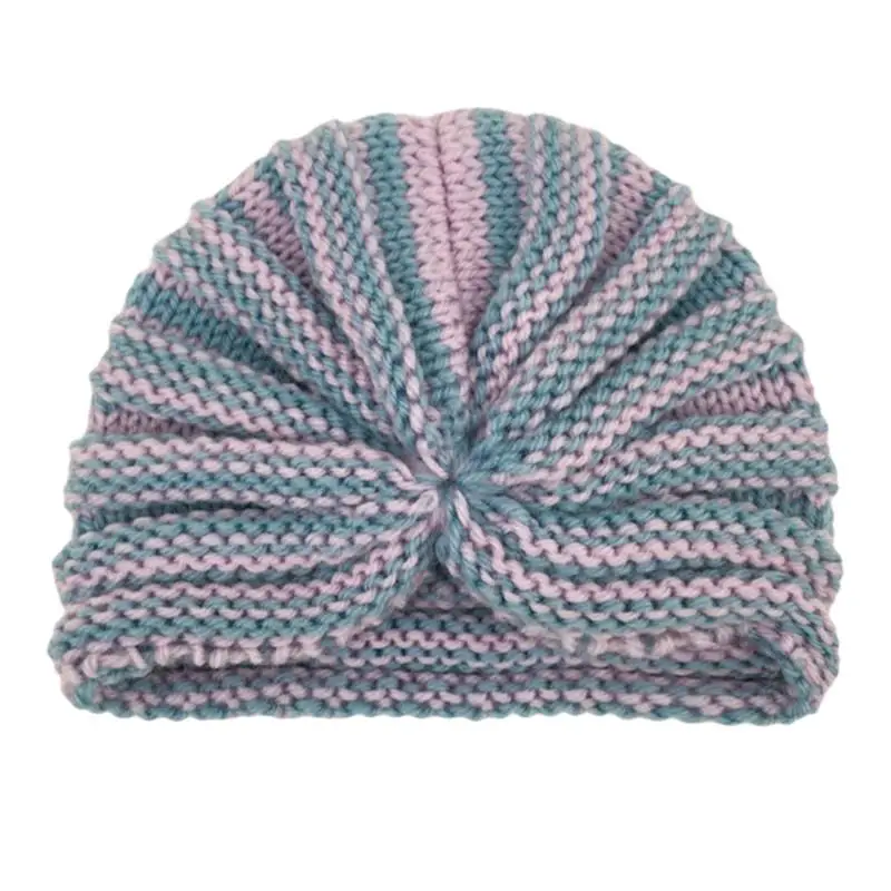 

2021 Autumn and winter Acrylic Newborn Baby hat Boy and Girl Turban Beanie Hat Solid Color Sleep Cap Toddler Photo Props 35