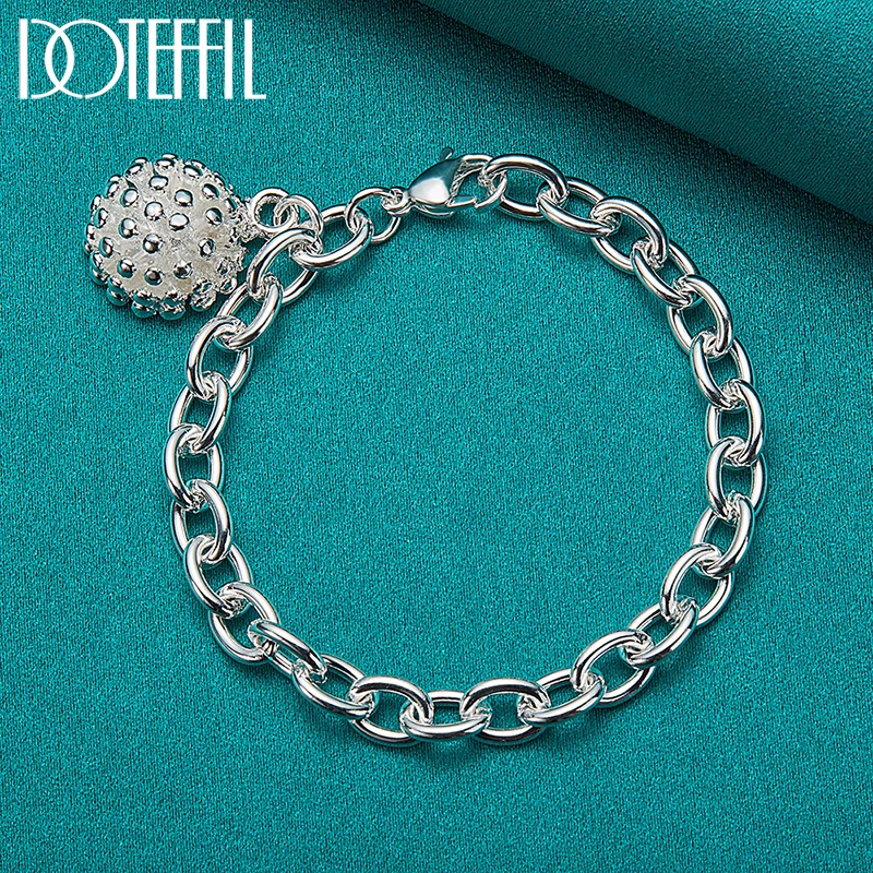 Браслет DOTEFFIL из стерлингового серебра 925 пробы с подвеской кораллового