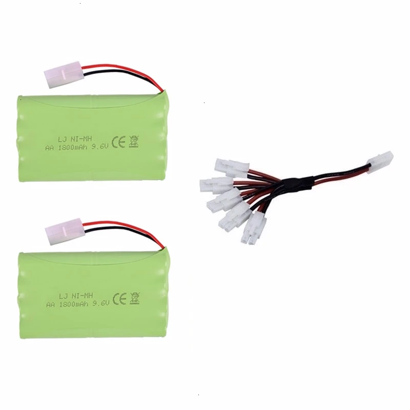 Фиолетовый Обновленная Батарея NiMH 9,6 v 1800mah+ зарядное устройство для радиоуправляемых игрушек автомобилей танков грузовиков робот-пистолет лодка AA Ni-MH 9,6 v перезаряжаемый аккумулятор - Цвет: Фиолетовый