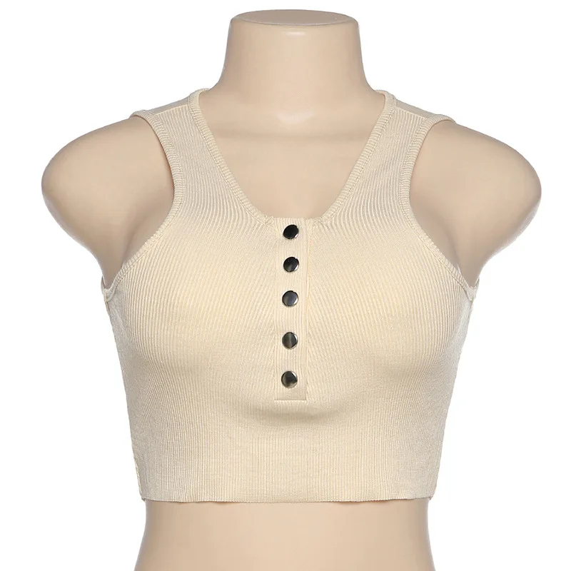 Женские летние модные сексуальные комбинезоны без рукавов с пуговицами