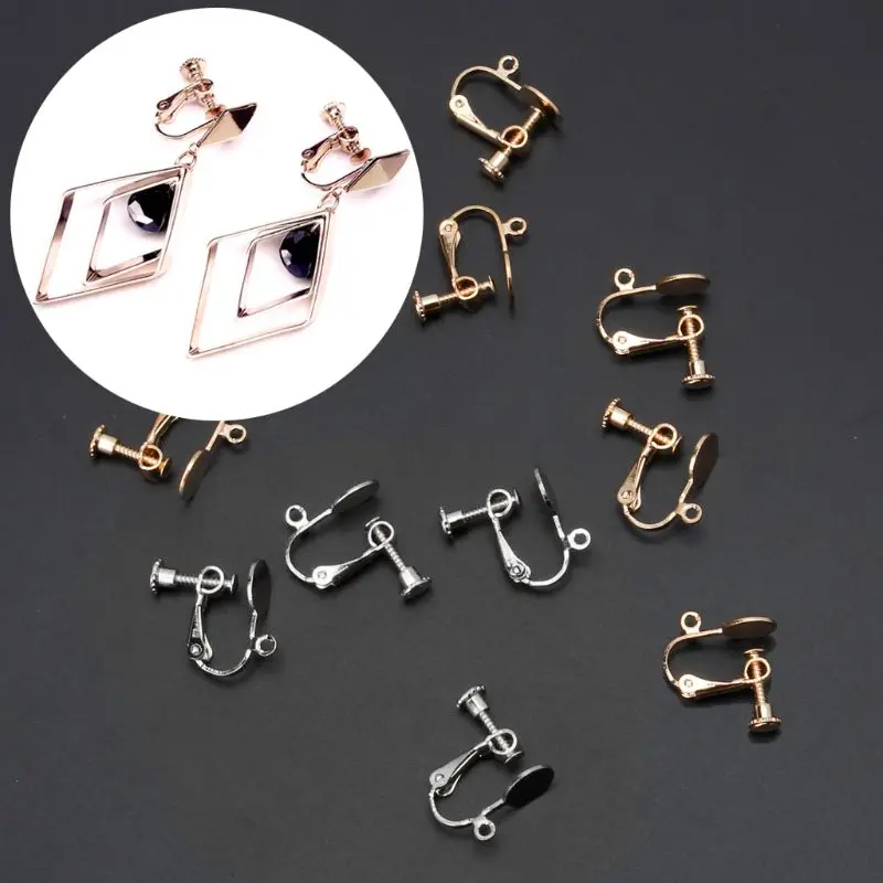 10 шт. без винт для пирсинга клип на Стад серьга в виде клипсы пустой базовый