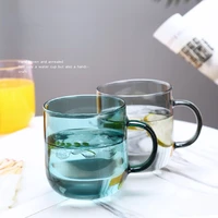 heat resistant glass colorful coffee glasses with handle household milk breakfast cup nordic modern mug drinking glasses