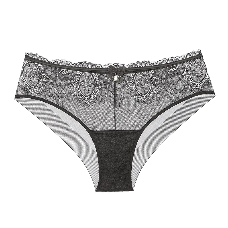 3PCS Black Lilymoda, 3 шт., Новое поступление, женские сексуальные цветочные кружевные стразы, бесшовные трусики, женское нижнее белье, мягкое нижнее белье - Цвет: 3PCS Black