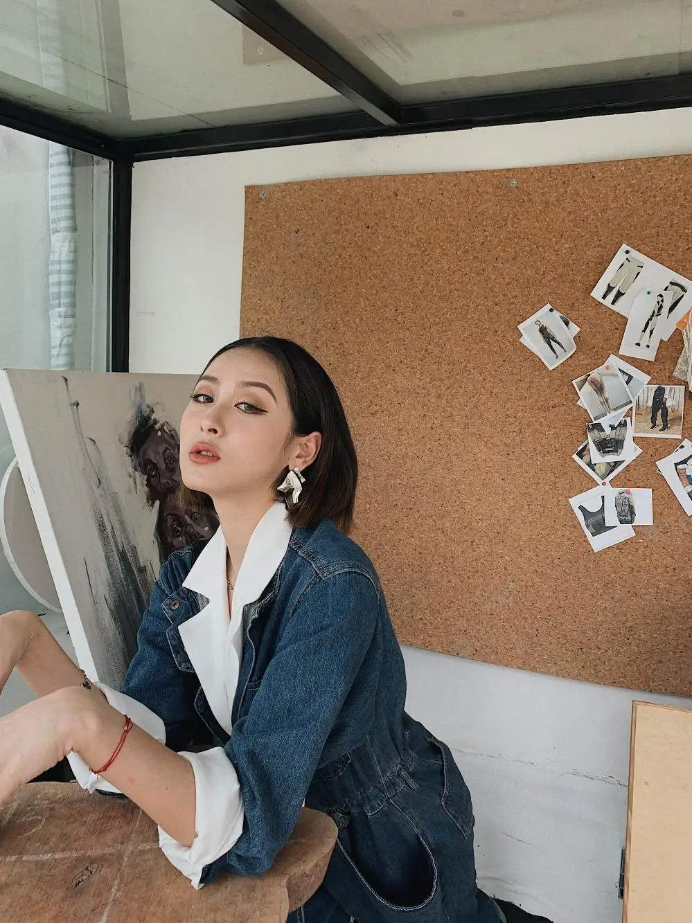 

Spring Autumn New Jumpsuit Women Casual Loose O-Neck Straight Adjustable Waist Denim Overalls Jumpsuit