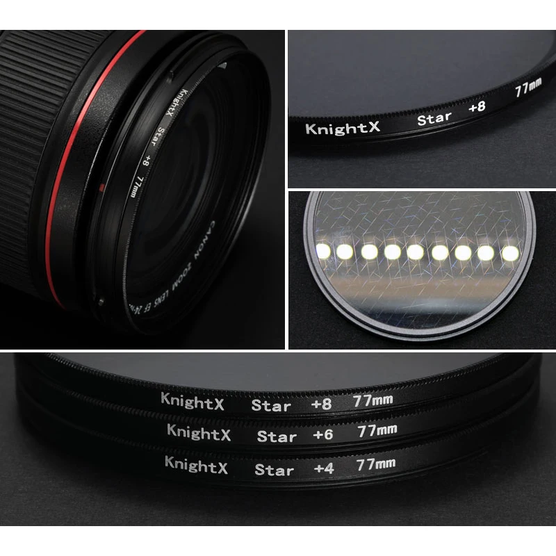 Фильтр для объектива KnightX 52 58 67 72 77 мм Звездный фильтр Canon 18 55 EOS Rebel T4i T3i T2i DSLR d3200 d5200