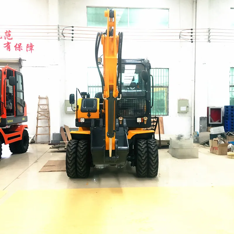 JIAXIN Строительная техника колесный экскаватор Малый с деревянным захватом