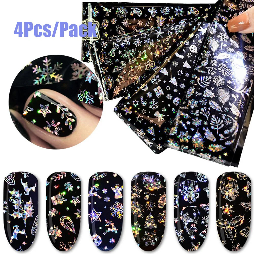 

Новые рождественские дизайнерские наклейки для ногтей Звездное небо Снежинка зимняя наклейка для ногтевого дизайна Водные Переводные 3D ук...