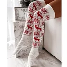 Рождественские чулки женские длинные вязаные чулки для девочек женские зимние вязаные носки до бедра выше колена носки