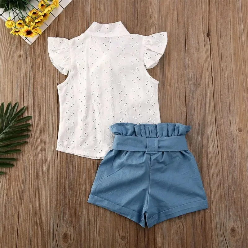 Новинка 2020 футболка для маленьких девочек топ штаны шорты комплекты одежды из 2