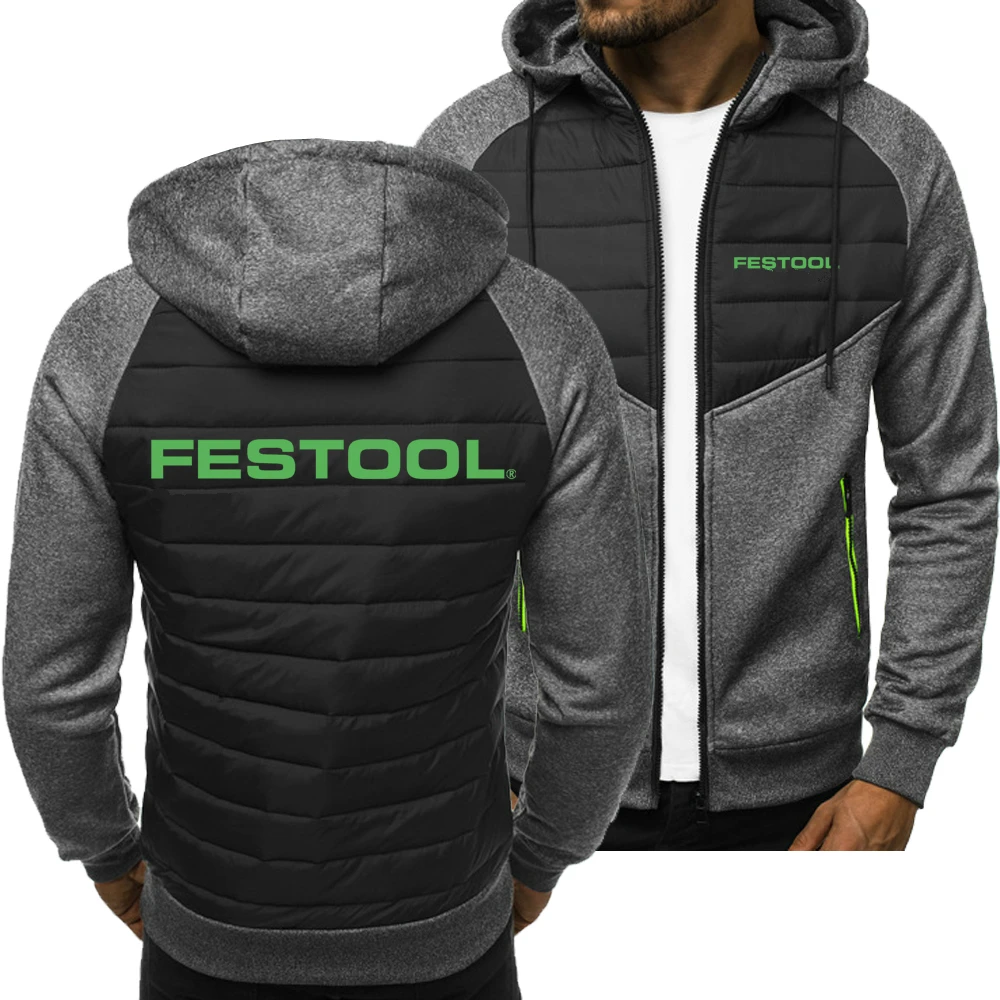 

2021 New Men Festool Tools Print Spring Autumn Mens Jacket Casual Sweatshirt Long Sleeve Zipper Jacket Man Hoody