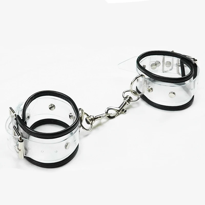 Сексуальный регулируемый прозрачные дужки комплект наручников c вырезом в