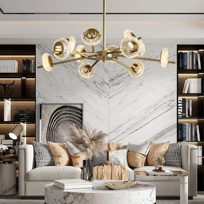 

Роскошная люстра, светильник в стиле постмодерн, минималистическая атмосфера, в скандинавском стиле, для гостиной, спальни, столовой, хруст...