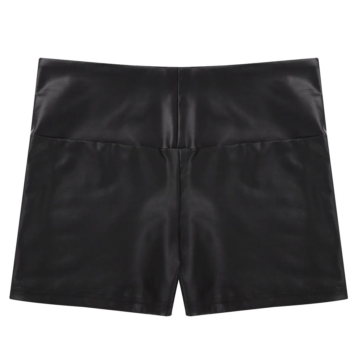 Сексуальные женские шорты с высокой талией влажные из искусственной кожи Клубная одежда узкие облегающие