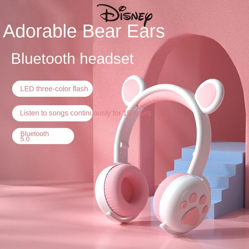 

Disney new head-mounted bear series luminous ear bluetooth headset gaming headset bluetooth headset