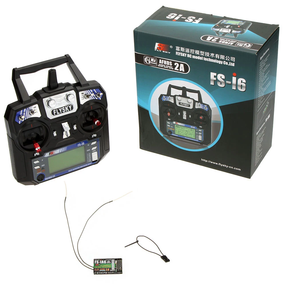 Flysky FS-i6 AFHDS 2A 2.4GHz 6CH Radio System Transmitter for RC Helicopter Glider with FS-iA6 Receiver Mode 2 | Игрушки и хобби