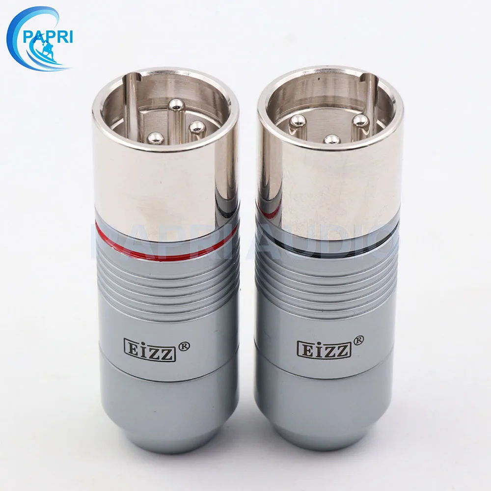 EIZZ 2 шт. Tellurium медь 3 булавки Мужской Женский XLR разъем MIC змея 24 К золото Платиновое покрытие аудио усилитель микрофонный кабель Jack