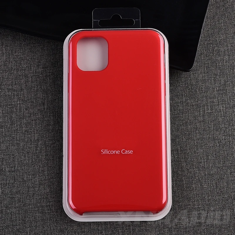 Официальный силиконовый чехол для телефона для Apple iPhone 11 Pro Max чехол для iPhone XR X XS Max 7 8 6 6s Plus с логотипом задняя крышка - Цвет: Red