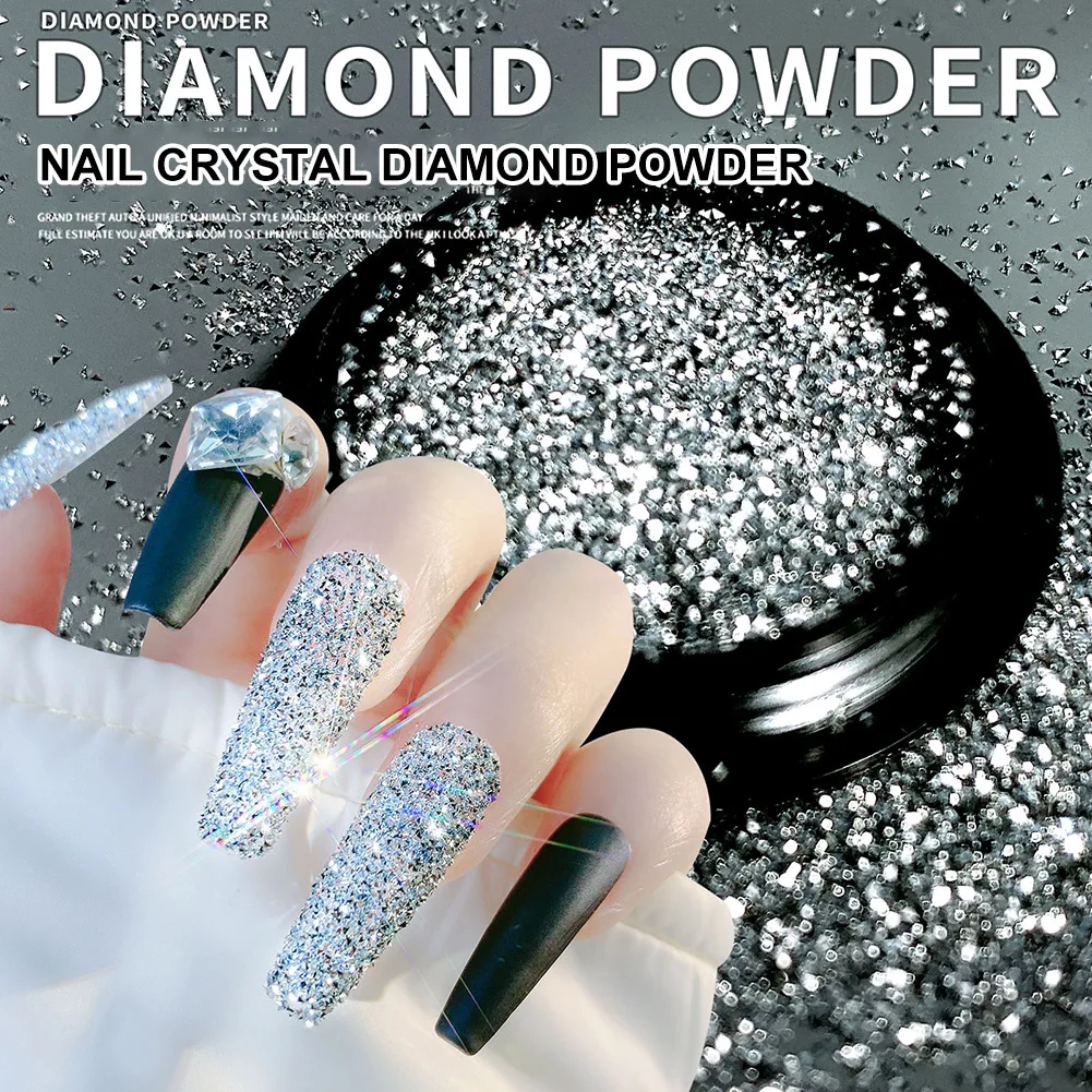 Nail Art Crystal Diamond Powder Long Lasting Glass Micro Drill Glitter Sequins Manicure Sparkling Broken | Красота и здоровье