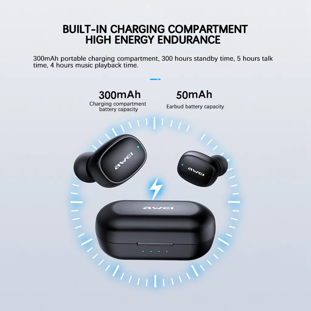 Наушники-вкладыши AWEI наушники-вкладыши TWS Bluetooth 5 0 Беспроводной двойные наушники