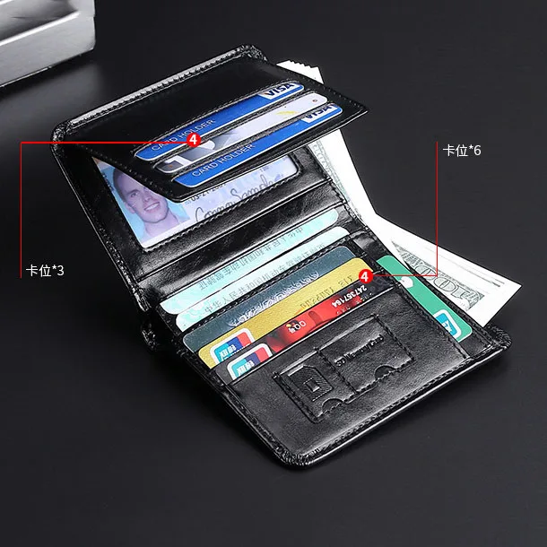 Мужские кошельки кошелек из натуральной кожи RFID-защита от кражи короткий