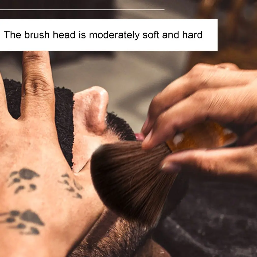 Нейлоновая щетка для бритья для мужчин с ручкой из инженерного дерева в мокром наборе для бритвы безопасности прямого типа.