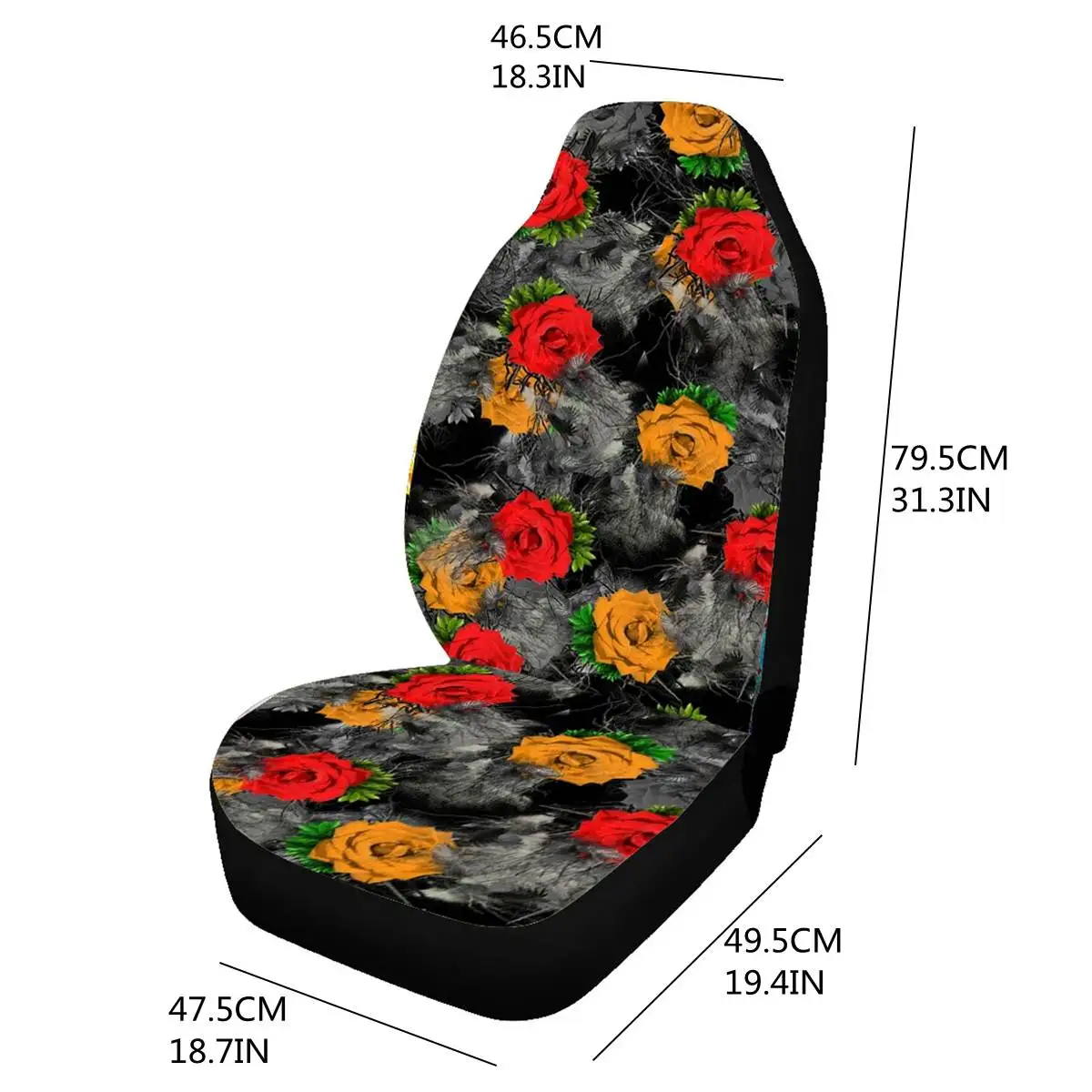 

2pcs/set Four Seasons Universal Breathable Comfortable Material Animal Pattern Car Automobile Front Seat Cover Protector Mat