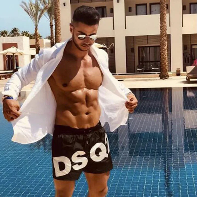 

Summer 2021 Men's Trend Fashion DSQ2 Casual Sports Polyester Quick-Drying Three-Point Shorts Outdoor Jogging Sports Beach Shorts