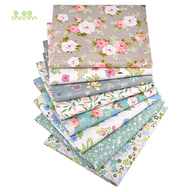 Chainho Цветочная серия саржевая хлопчатобумажная ткань с принтом Лоскутная Ткань