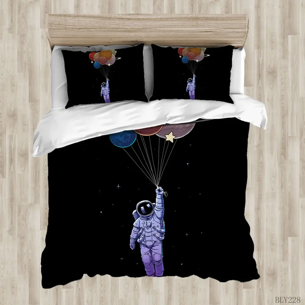 

Aviation Astronaut Space Cartoon Boys Adult Comforter Bedding Set Duvet Cover Quilt Pillowcase King Queen Size